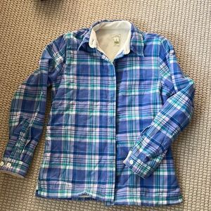 LLBean flannel/fleece button down, size XS
